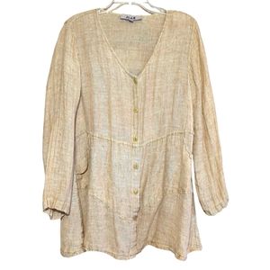 Flax linen button up tunic